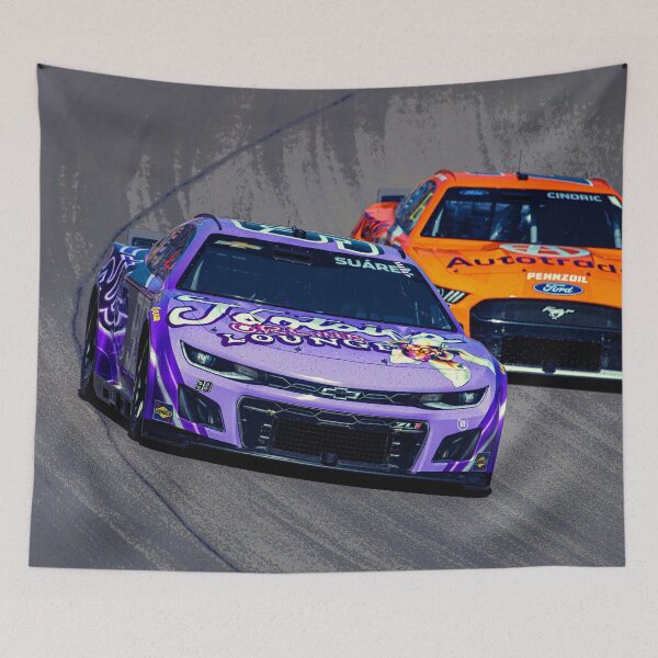 Item preview, Daniel Suarez fighting with Austin Cindric racing their Nascar Cup Cars abstract designed and sold by Rodissimus1984.