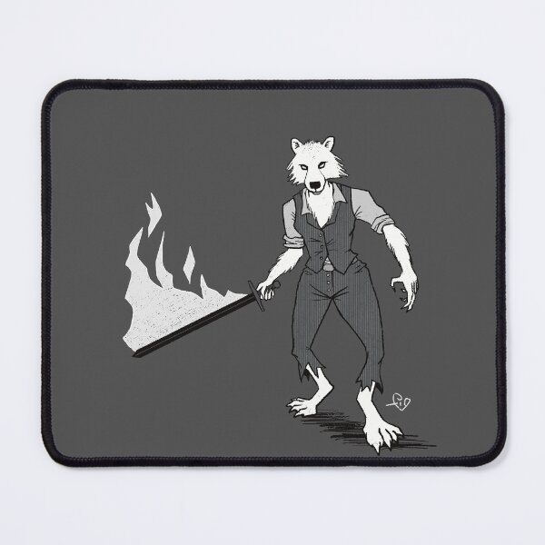 Item preview, WEREWOLF WITH FLAMING SWORD designed and sold by Figbar Lonesome.