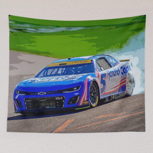 Item preview, Kyle Larson doing a burnout to celebrate watercolor designed and sold by Rodissimus1984.