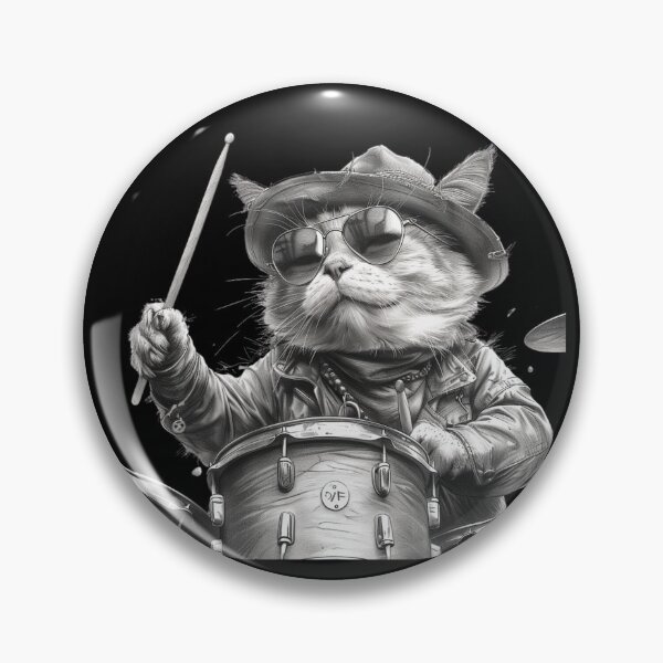 Item preview,  CAT PLAYING DRUMS designed and sold by ArtFeverShop.