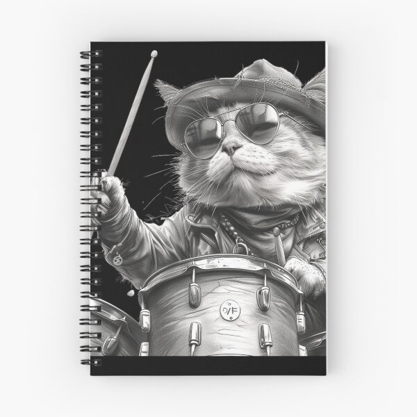 Item preview,  CAT PLAYING DRUMS designed and sold by ArtFeverShop.