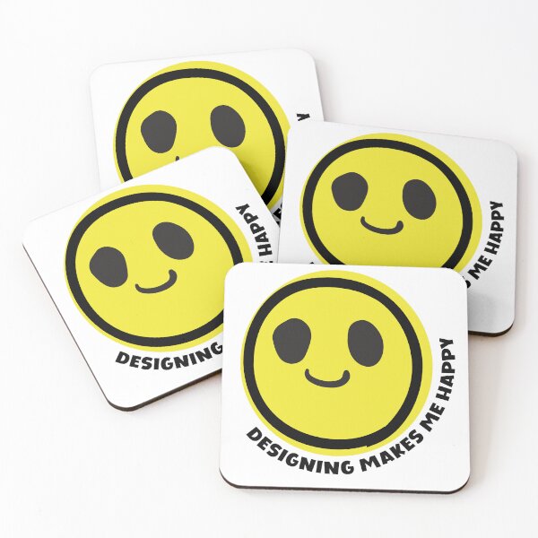 Item preview, Designing makes me happy smile yellow face fashion designer gift merch designed and sold by MetalicBabe.