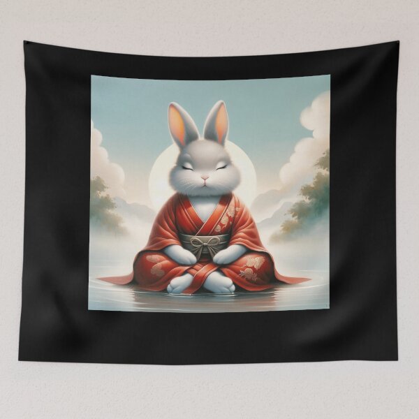 Item preview, Peaceful calm cute Rabbit designed and sold by DivineMovement.