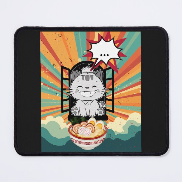 Item preview,  Cat in the Open Window with a Bowl of Ramen designed and sold by MarcelooArt.