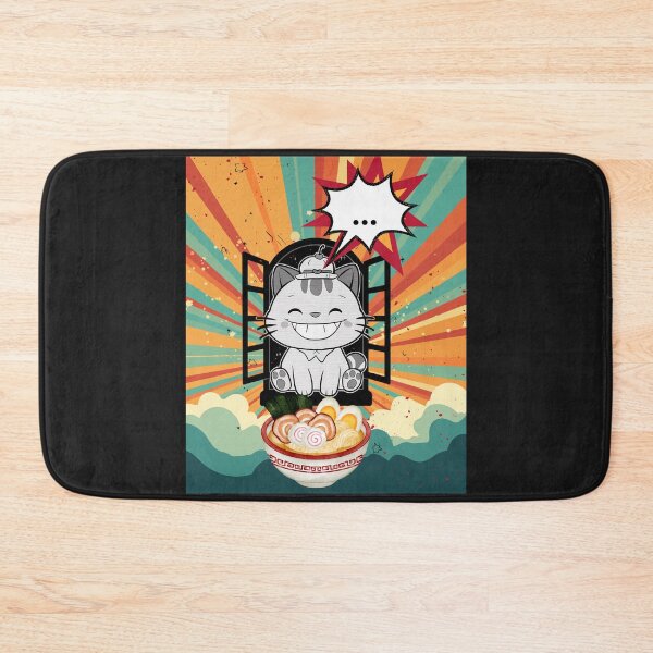Item preview,  Cat in the Open Window with a Bowl of Ramen designed and sold by MarcelooArt.