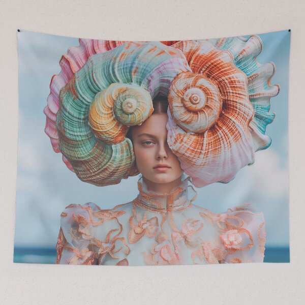 Item preview, "Woman's Portrait: Shell Headpiece" designed and sold by MacroArtHub.