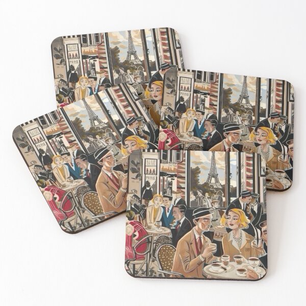 Item preview, 1920s Parisian Café Social Scene designed and sold by CARRAANN.