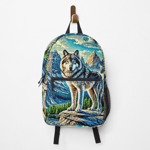 Item preview, Majestic Grey Wolf in Mountain Wilderness designed and sold by CritterManiaUK.