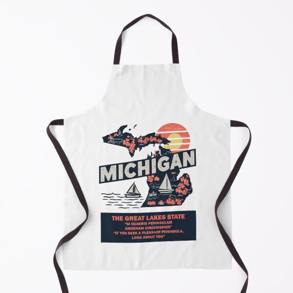 Item preview, USA State Maps Retro Travel Style MICHIGAN designed and sold by IBTees.