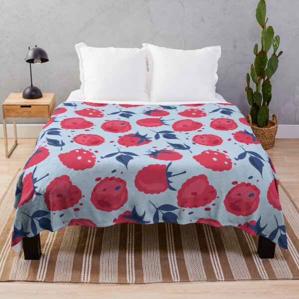 Item preview, Raspberries with blue leaves pattern designed and sold by Deepness2023.