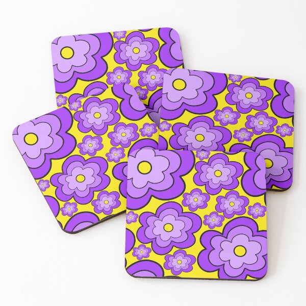 Item preview, Purple Flowers on Yellow designed and sold by Lois Eastlund.