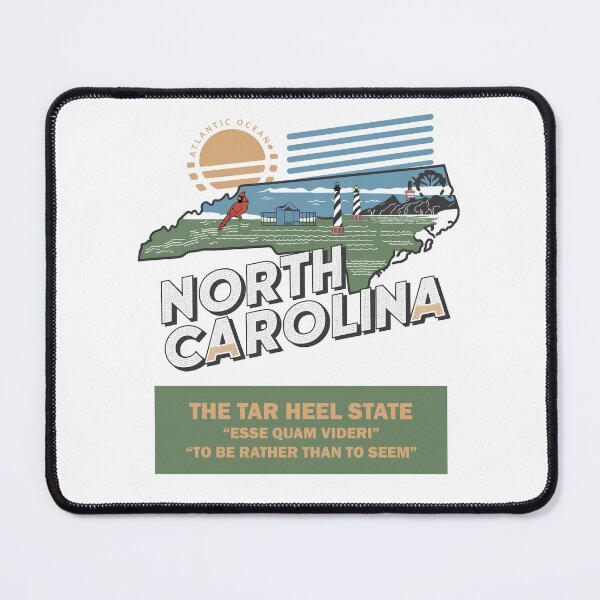Item preview, USA State Maps Retro Travel Style NORTH CAROLINA designed and sold by IBTees.