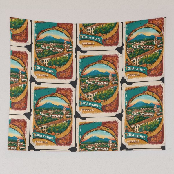 Item preview, Tetela de Ocampo Puebla Mexico Magic Town Postcard Vintage Travel designed and sold by TravelPostcardGems.