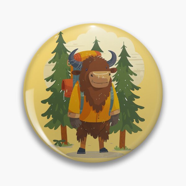 Item preview, Cute Bison Hiking Outdoor Adventure designed and sold by Wild-Co.
