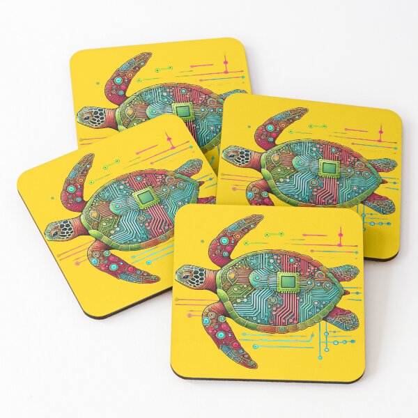 Item preview, Colorful 'Techno' Sea Turtle, Perfect for Honu and Turtle Fans designed and sold by SandbarTees.