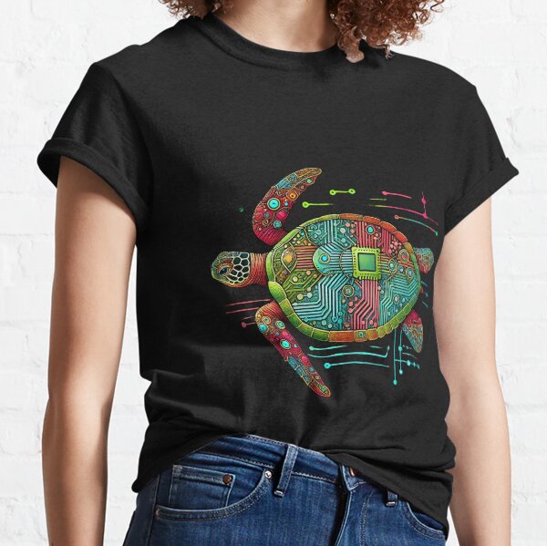 Item preview, Colorful 'Techno' Sea Turtle, Perfect for Honu and Turtle Fans designed and sold by SandbarTees.