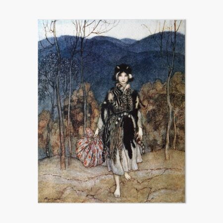 Item preview, Cat-skin - Brothers Grimm - Arthur Rackham designed and sold by forgottenbeauty.