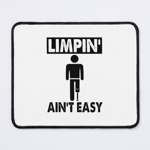Item preview, limpin aint easy - black text with one leg amputee designed and sold by EmeraldeaArt.