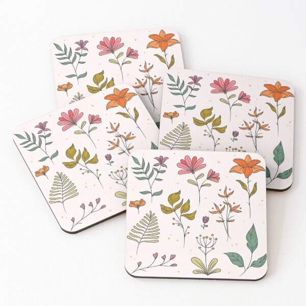Item preview,  Colorful Leaves and Floral Spring Hand-Drawn Collection designed and sold by hjian8219.