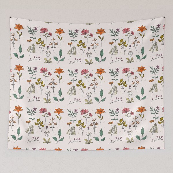 Item preview,  Colorful Leaves and Floral Spring Hand-Drawn Collection designed and sold by hjian8219.