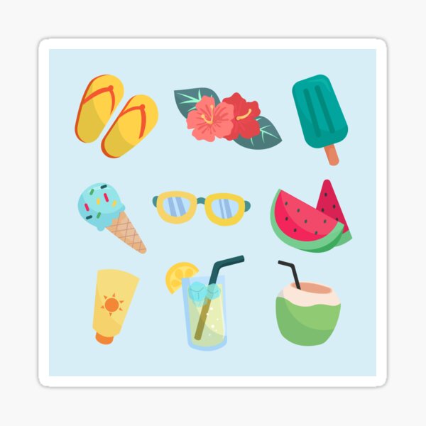 Item preview, Flat Summer Elements Collection designed and sold by hjian8219.