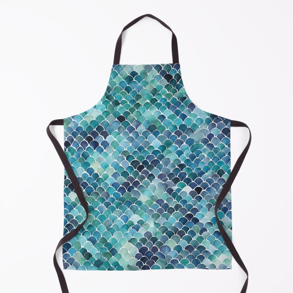 Item preview, Teal And Blue Watercolor Mermaid Tail Scales designed and sold by SeaStarMermaids.