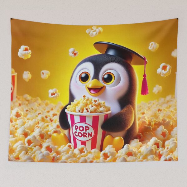 Item preview, Popcorn Macaroni Penguin Celebration designed and sold by Sillytoe.