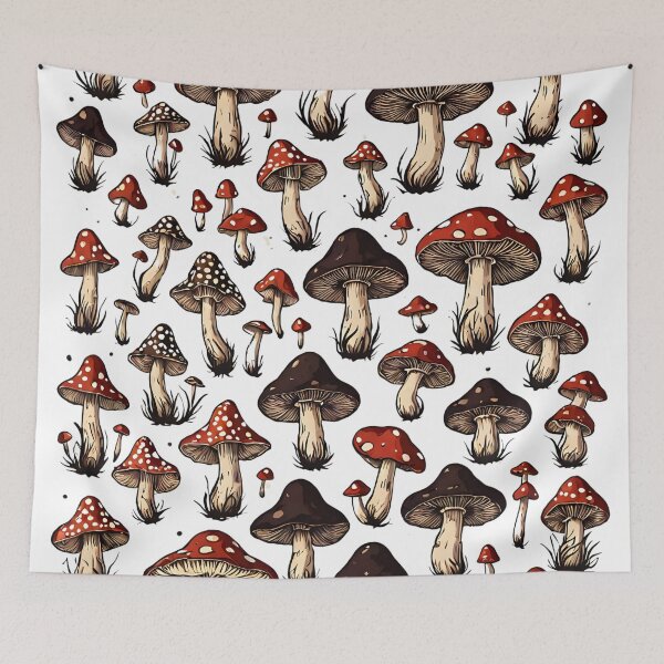 Item preview, Mushrooms/Toadstools Cottagecore Print, Botanical Art, Goblincore Fairycore Decor, Dark designed and sold by Invisible-Cult.