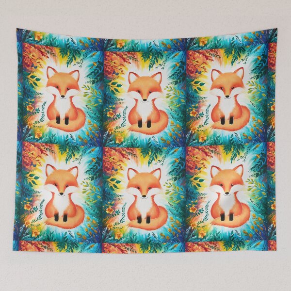 Item preview, Cute Fox. Adorable fox, watercolor fox, fox drawing, floral fox, fox image designed and sold by FoxVibes.