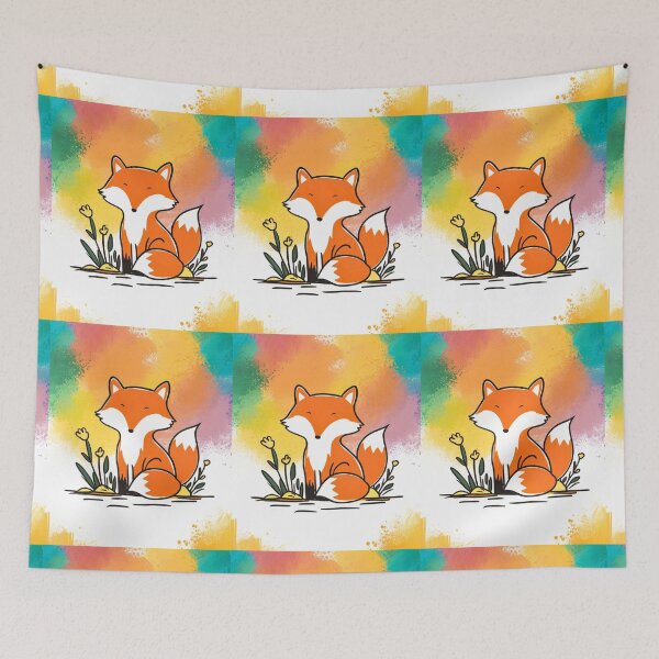 Artikelvorschau, Süßer Fuchs. Entzückender Fuchs, Aquarellfuchs, Fuchszeichnung, Blumenfuchs, Fuchsbild entworfen und verkauft von FoxVibes.