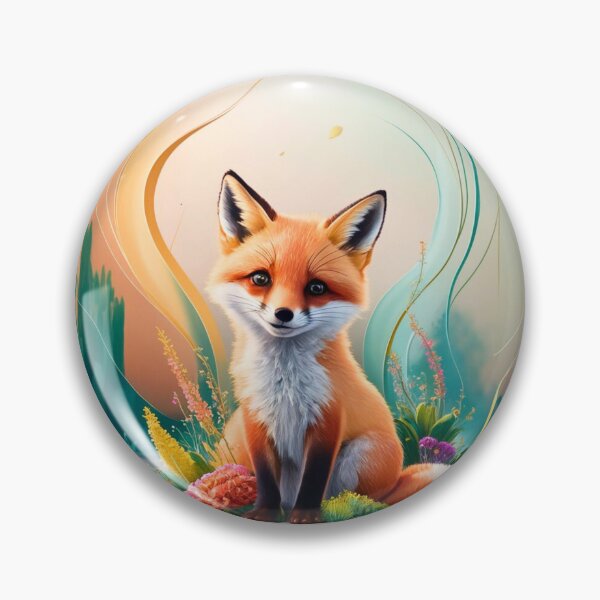 Item preview, Cute Fox. Adorable fox, watercolor fox, fox drawing, floral fox, fox image designed and sold by FoxVibes.