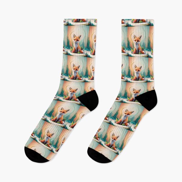 Item preview, Cute Fox. Adorable fox, watercolor fox, fox drawing, floral fox, fox image designed and sold by FoxVibes.