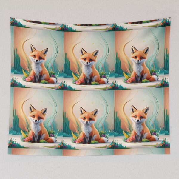 Artikelvorschau, Süßer Fuchs. Entzückender Fuchs, Aquarellfuchs, Fuchszeichnung, Blumenfuchs, Fuchsbild entworfen und verkauft von FoxVibes.