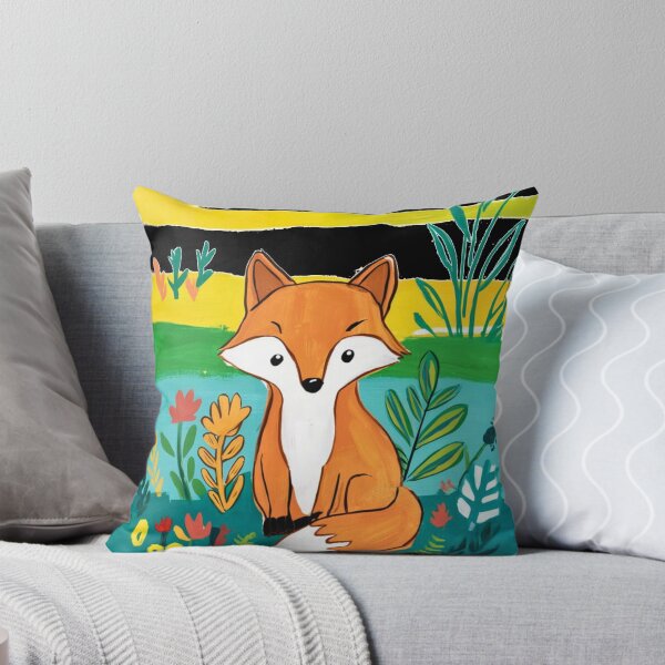 Item preview, Cute Fox. Adorable fox, watercolor fox, fox drawing, floral fox, fox image designed and sold by FoxVibes.