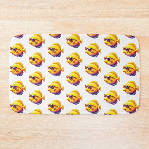 Item preview, Watercolor Yellow Tang Fish Wearing Sunglasses designed and sold by TheAnimalZ00.