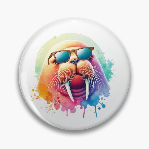Item preview, Watercolor Walrus Wearing Sunglasses designed and sold by TheAnimalZ00.