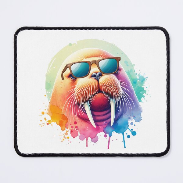 Item preview, Watercolor Walrus Wearing Sunglasses designed and sold by TheAnimalZ00.