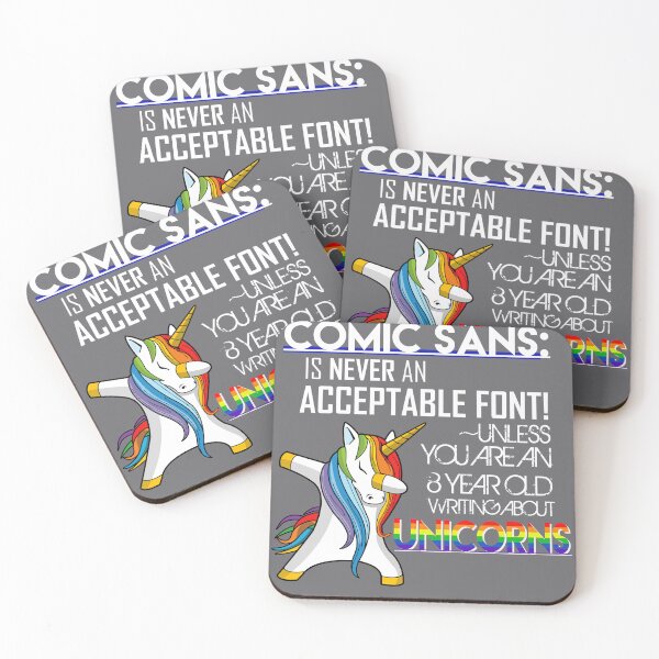 Item preview, Comic Sans Unicorn - Comic Sans - Bad Font Design designed and sold by Hair-brained  Haberdasher.