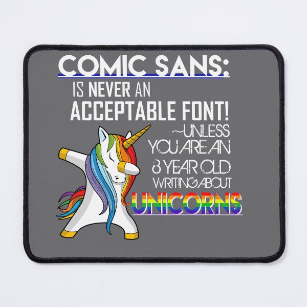 Item preview, Comic Sans Unicorn - Comic Sans - Bad Font Design designed and sold by Hair-brained  Haberdasher.