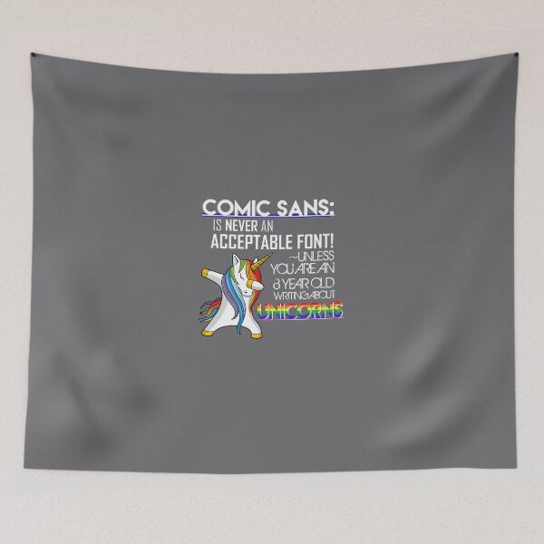 Item preview, Comic Sans Unicorn - Comic Sans - Bad Font Design designed and sold by Hair-brained  Haberdasher.