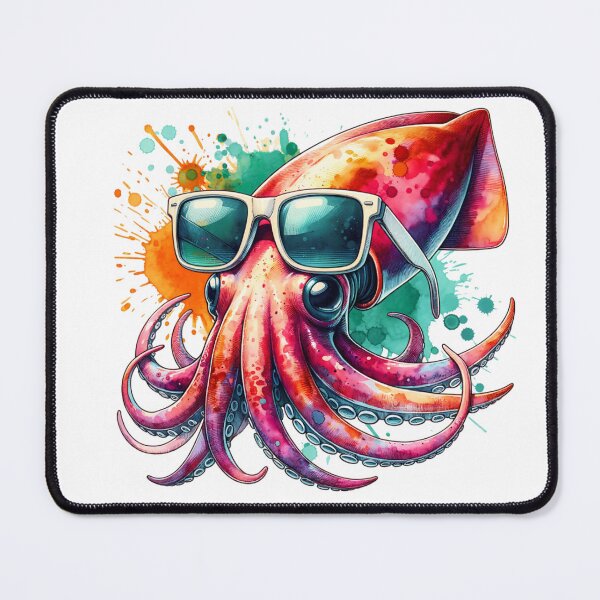 Item preview, Watercolor Giant Squid Wearing Sunglasses designed and sold by TheAnimalZ00.