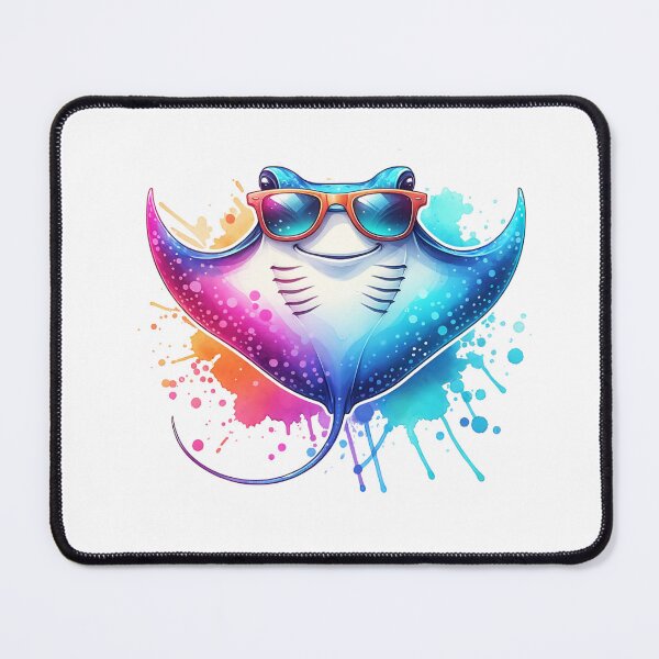 Item preview, Watercolor Manta Ray Wearing Sunglasses designed and sold by TheAnimalZ00.