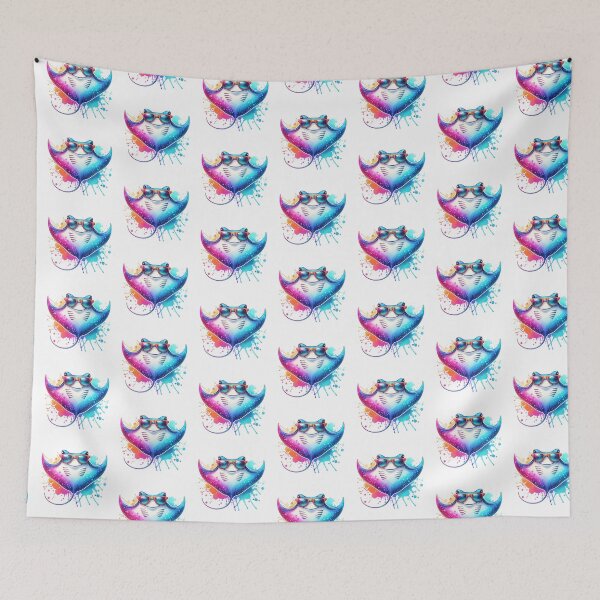 Item preview, Watercolor Manta Ray Wearing Sunglasses designed and sold by TheAnimalZ00.