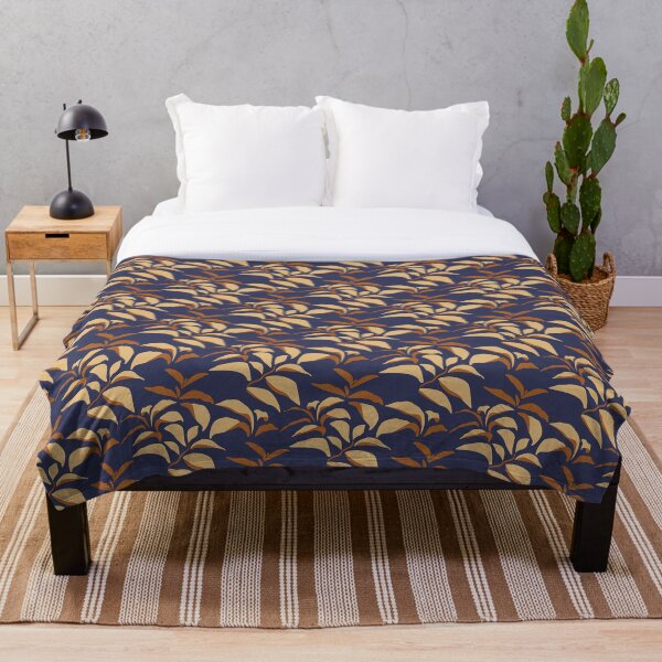 Item preview, Brown Leaves on Blue designed and sold by OhYha.