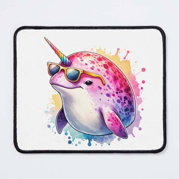 Item preview, Watercolor Narwhal Wearing Sunglasses designed and sold by TheAnimalZ00.