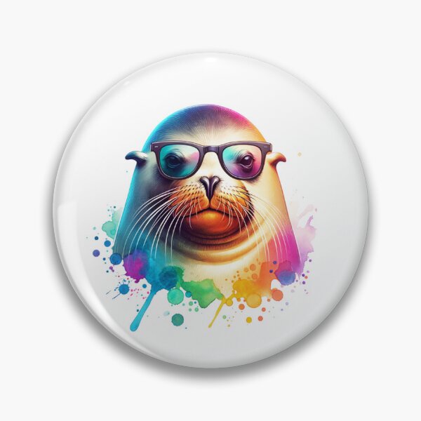 Item preview, Watercolor Sea Lion Wearing Glasses designed and sold by TheAnimalZ00.
