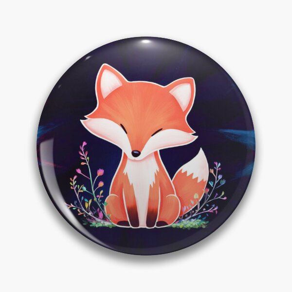 Item preview, Cute Fox. Adorable fox, watercolor fox, fox drawing, floral fox, fox image designed and sold by FoxVibes.