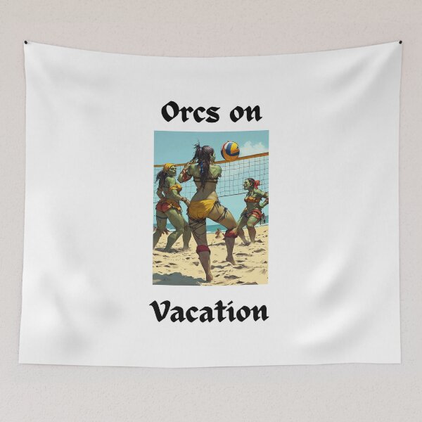 Item preview, Orcs On Vacation Beach Volleyball designed and sold by popsbh.
