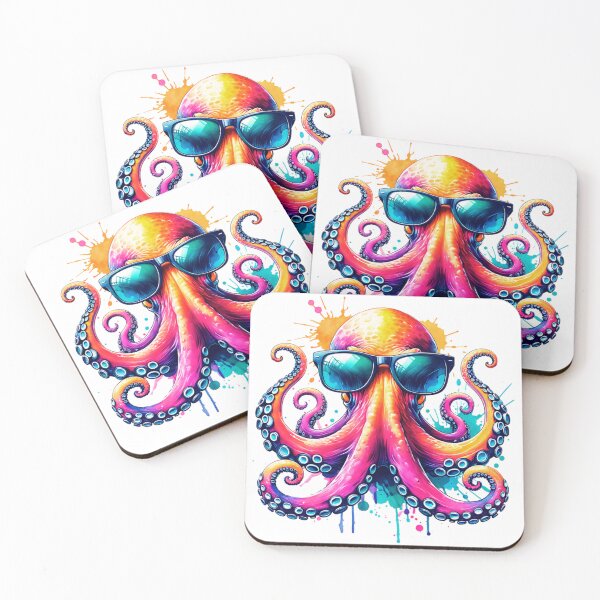Item preview, Watercolor Octopus Wearing Sunglasses designed and sold by TheAnimalZ00.