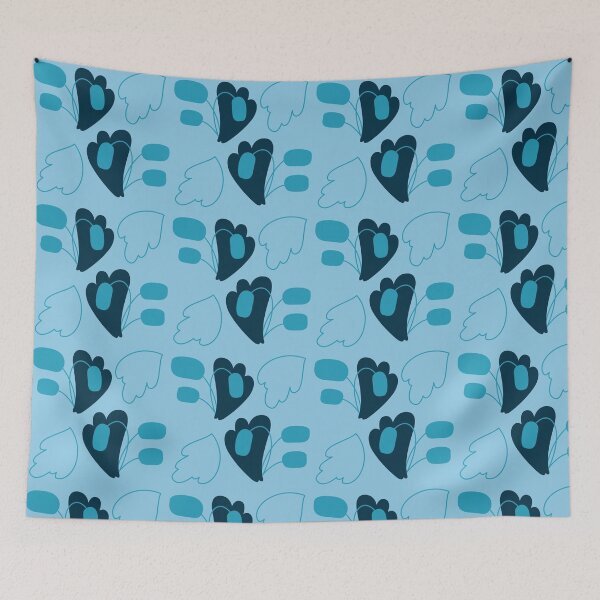 Item preview, Simple Abstract Blue Green Floral designed and sold by OhYha.
